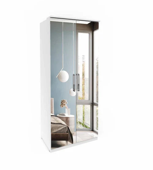 Modern room divider with glass panels in a minimalistic interior setting.