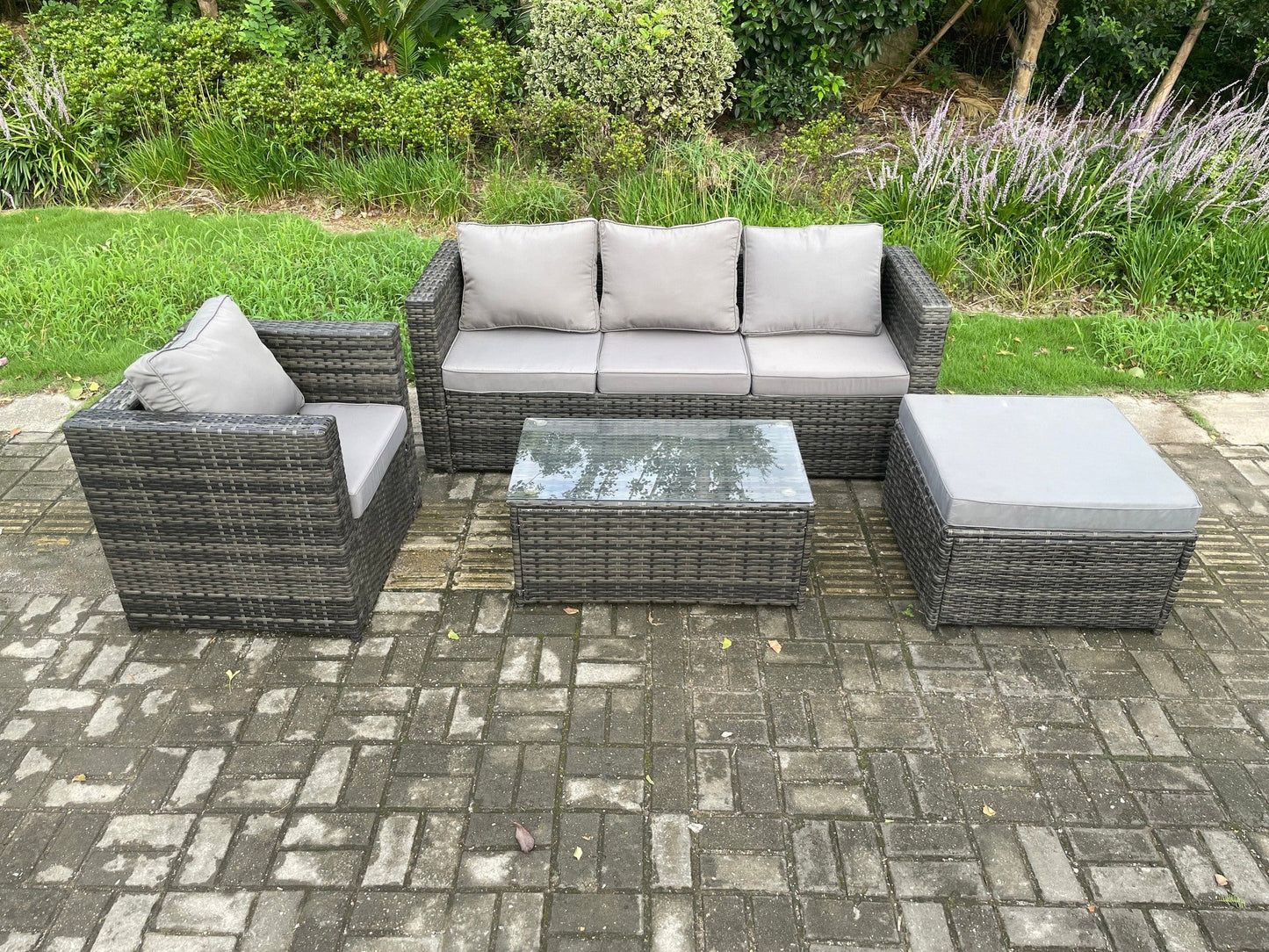 4 Piece Rattan Outdoor Lounge Sofa