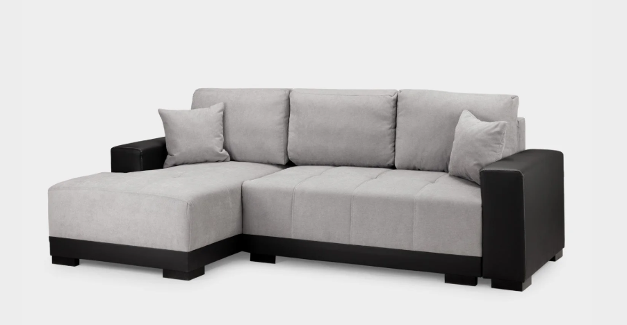 Cimiano Sofabed Black/Grey Left Hand Facing Corner