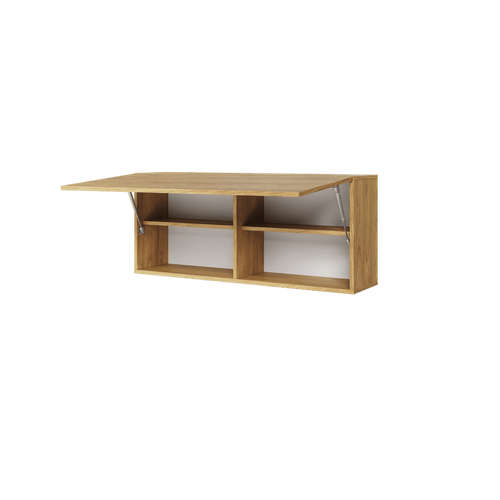 Wooden shelf with a flat top on a transparent background