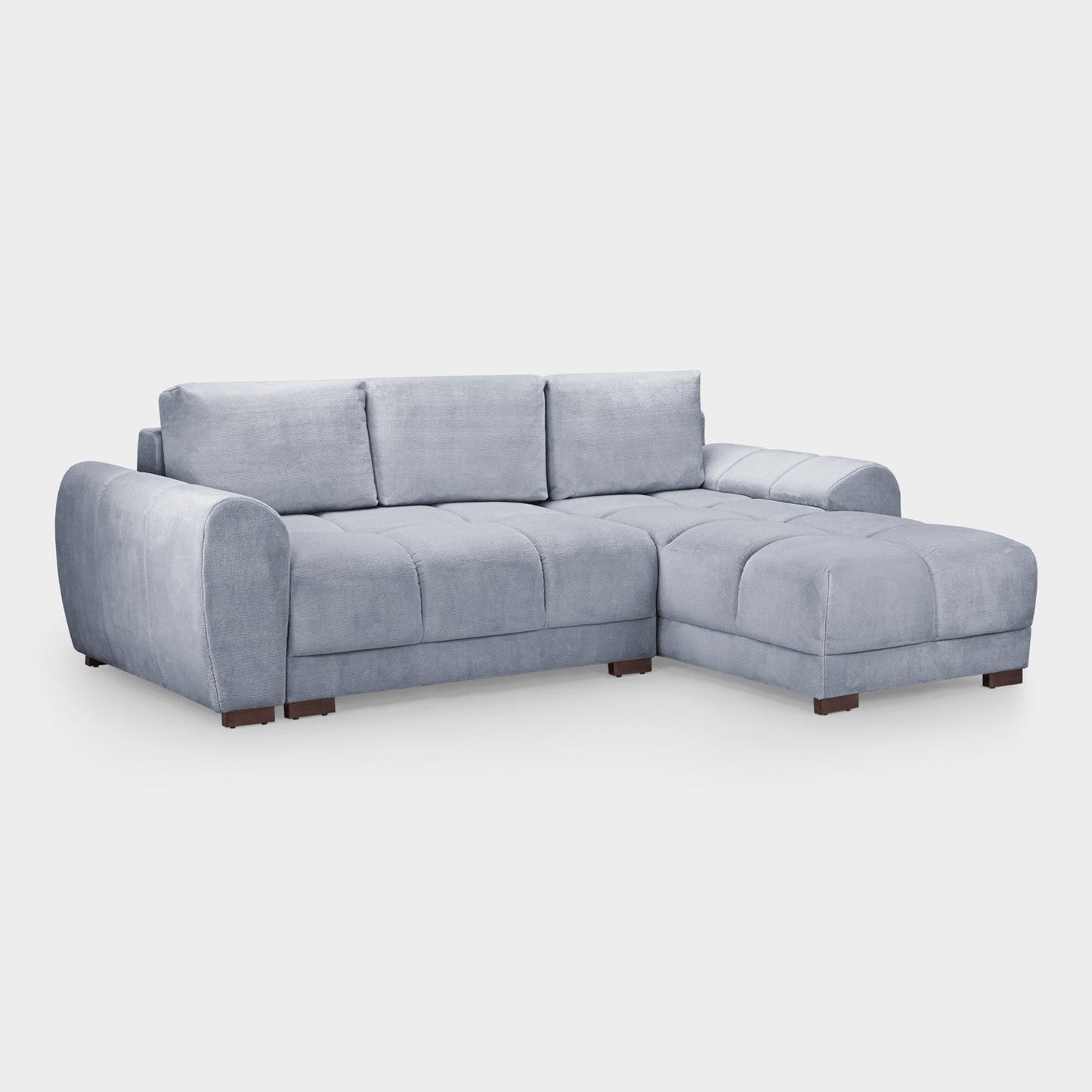 Gray sectional sofa on a white background