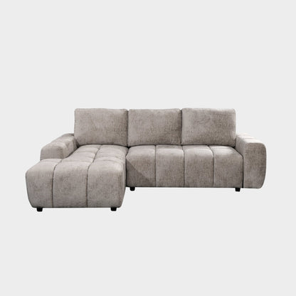 Gray sectional sofa on a white background