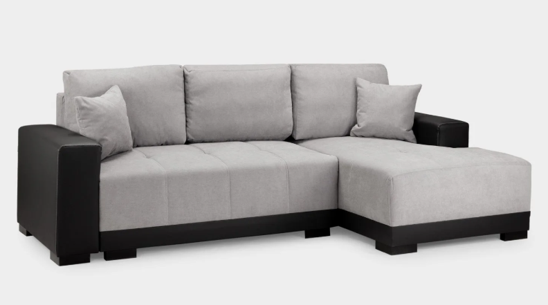 Cimiano Sofabed Black/Grey Right Hand Facing Corner