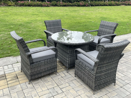 Rattan Garden Furniture Dining Set Table And Chairs Wicker Patio Outdoor