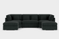 Belgravia Sofa Black U Shape Corner