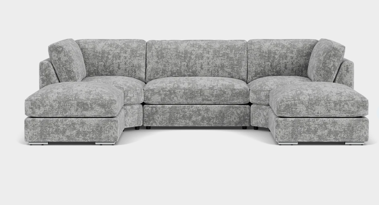 Bishop Fullback Sofa Platinum U Shape Corner