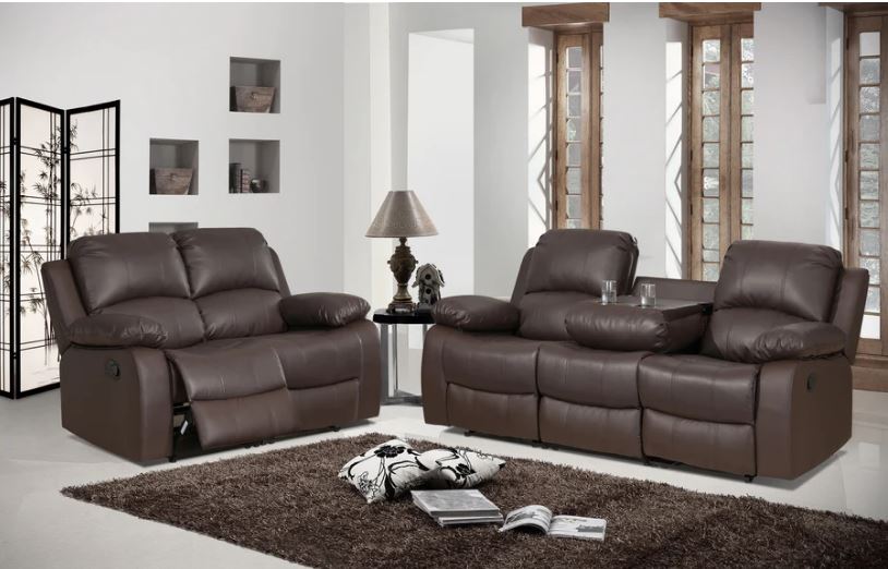 Valencia Leather Recliner Sofa 3 and 2