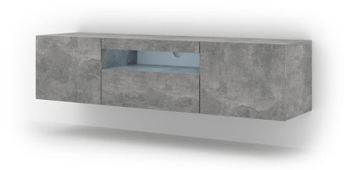Gray concrete-style wall-mounted cabinet on a white background