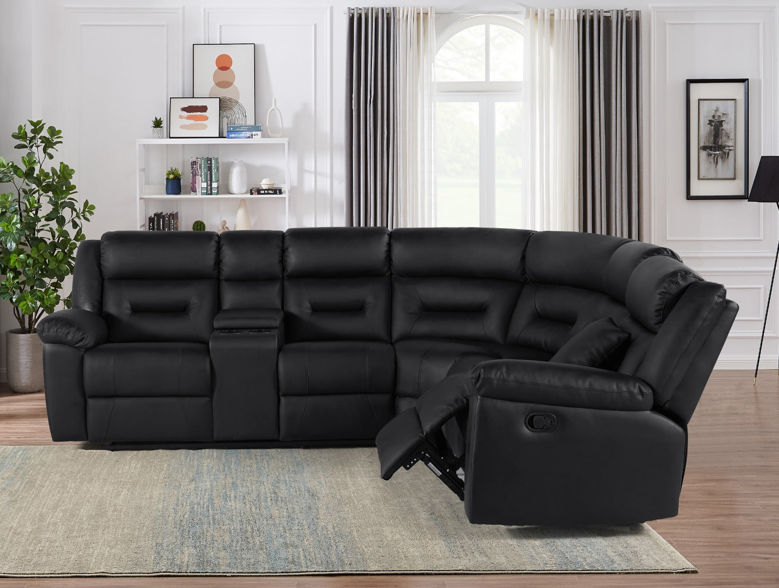 black corner sofa