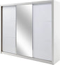 Sliding wardrobe door with mirror and white panels on a white background