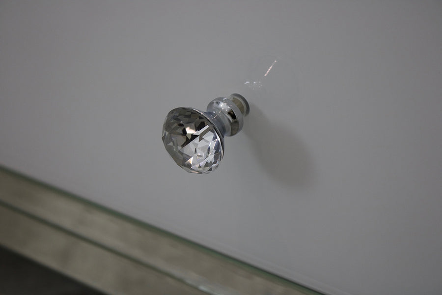 Crystal door knob on a white door