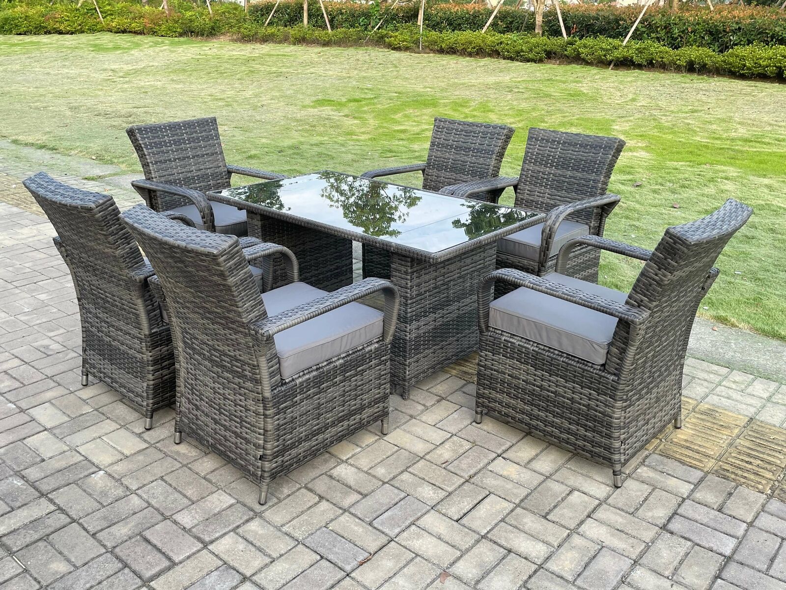 Rattan 6 Chair Dining Set