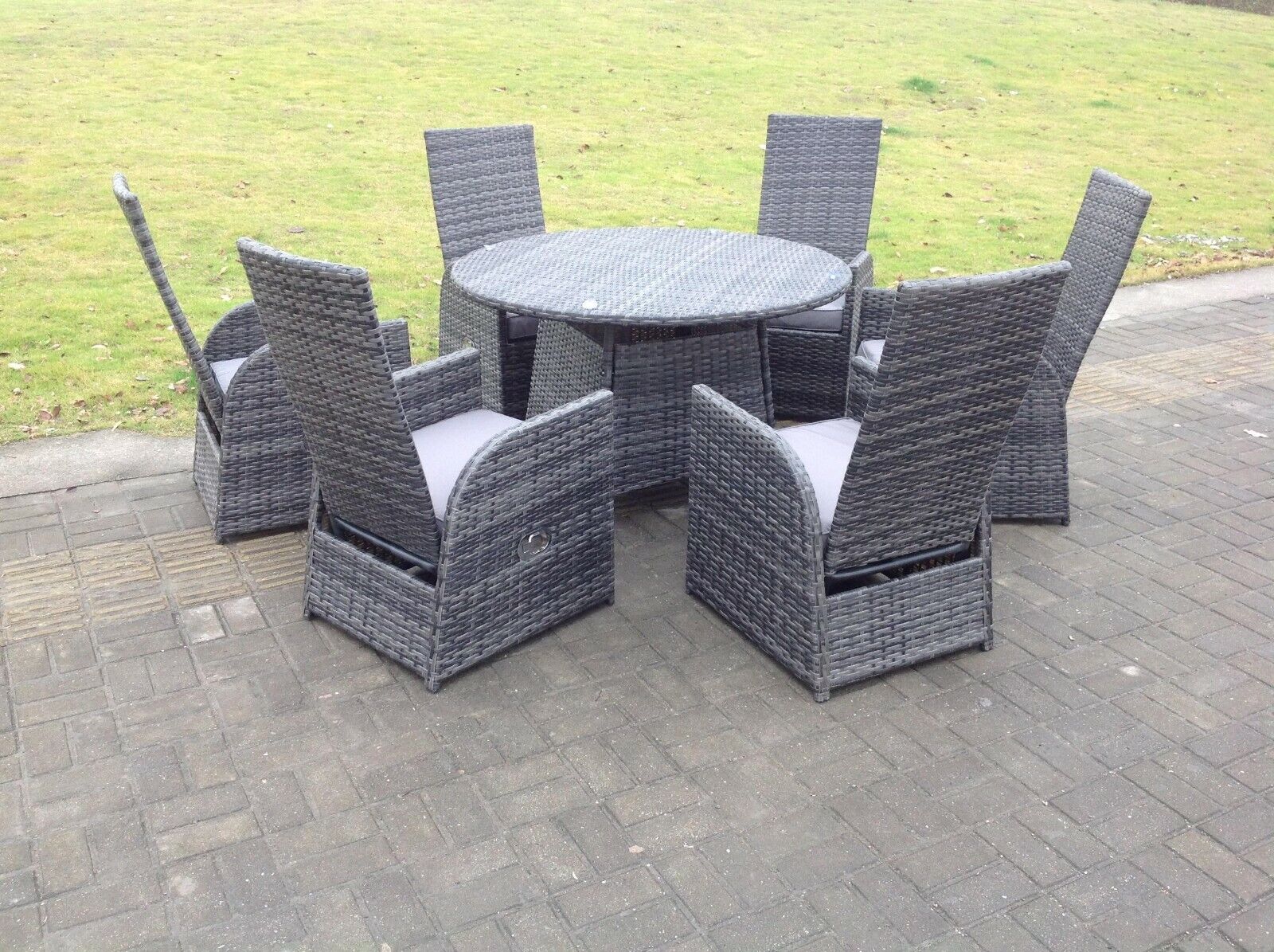 Rattan Dining Set With Reclining Chair