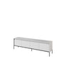 White sideboard with metal frame on a white background