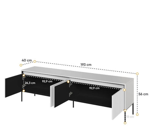 Measurement chart of a desk with dimensions labeled