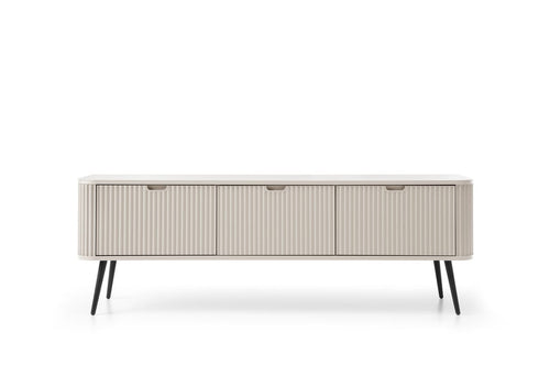 Modern sideboard with three doors on a white background