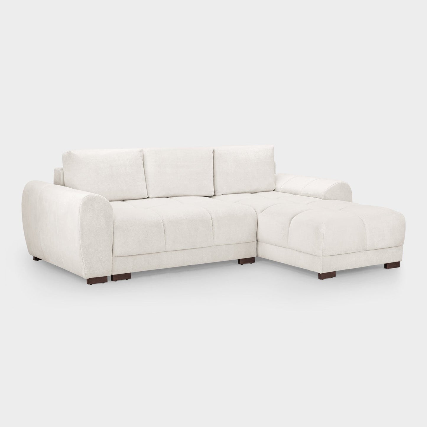 White sectional sofa on a white background