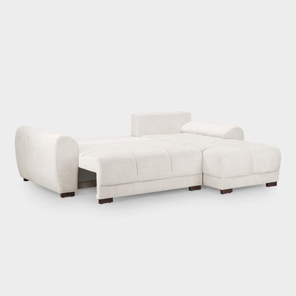 White sectional sofa on a white background