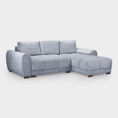 Gray sectional sofa on a white background