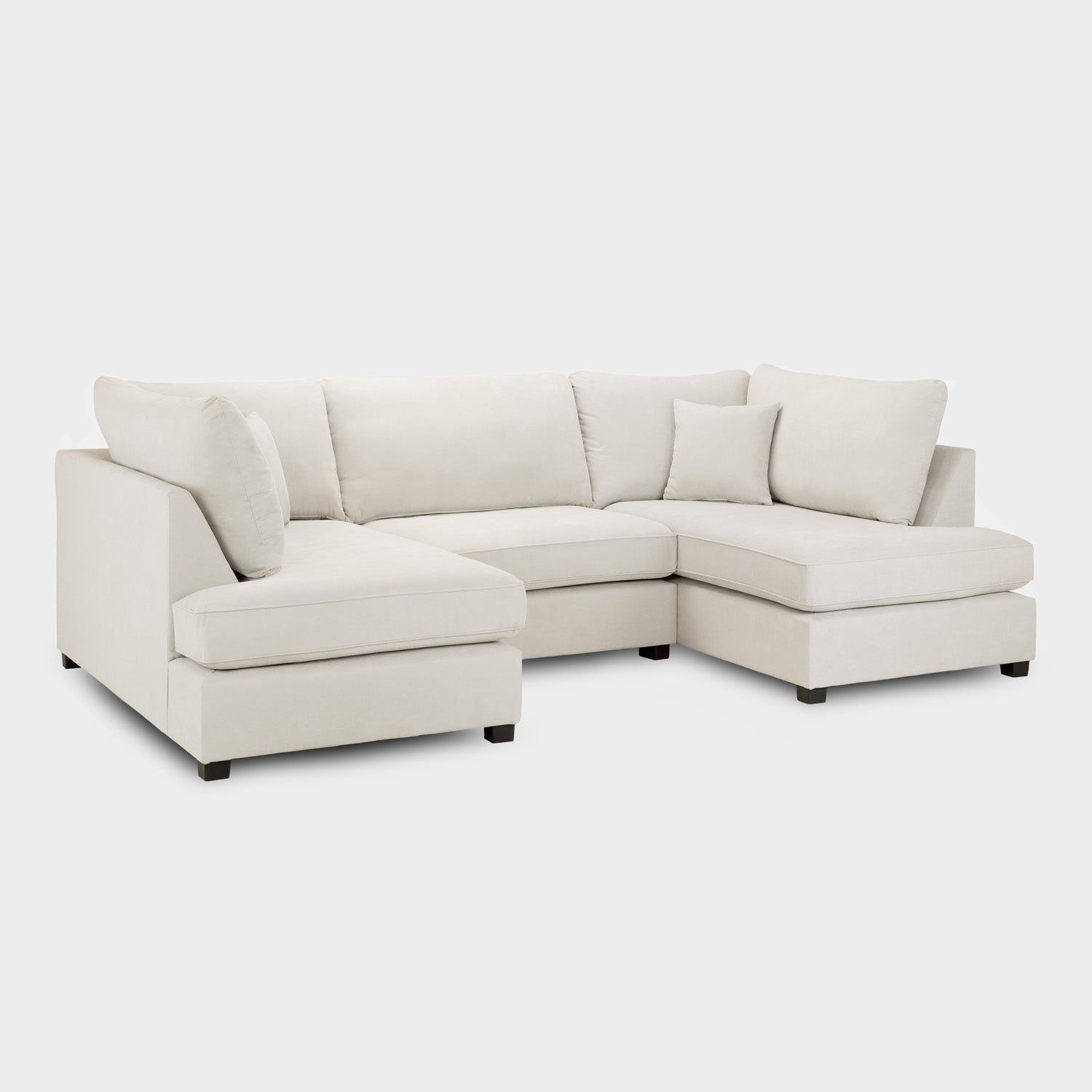 Beige sectional sofa on a white background