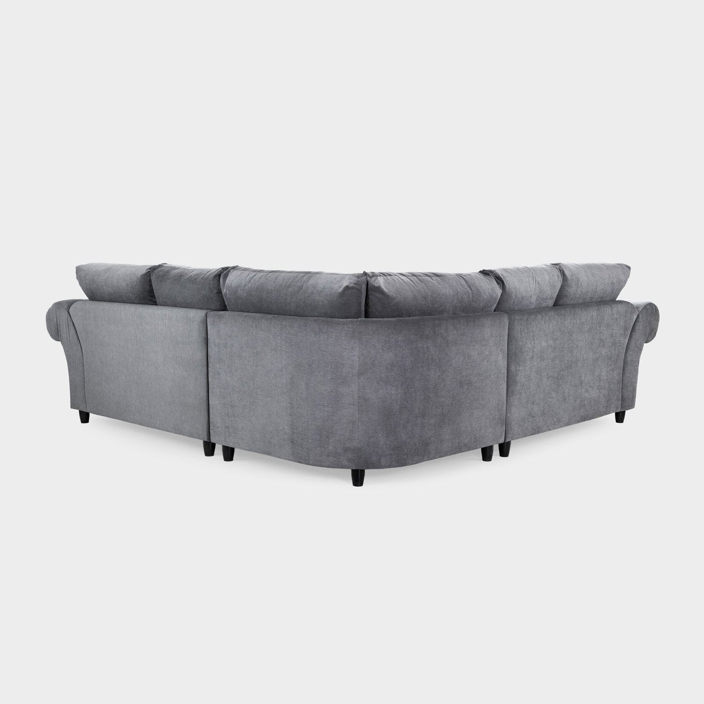 Gray sectional sofa on a white background