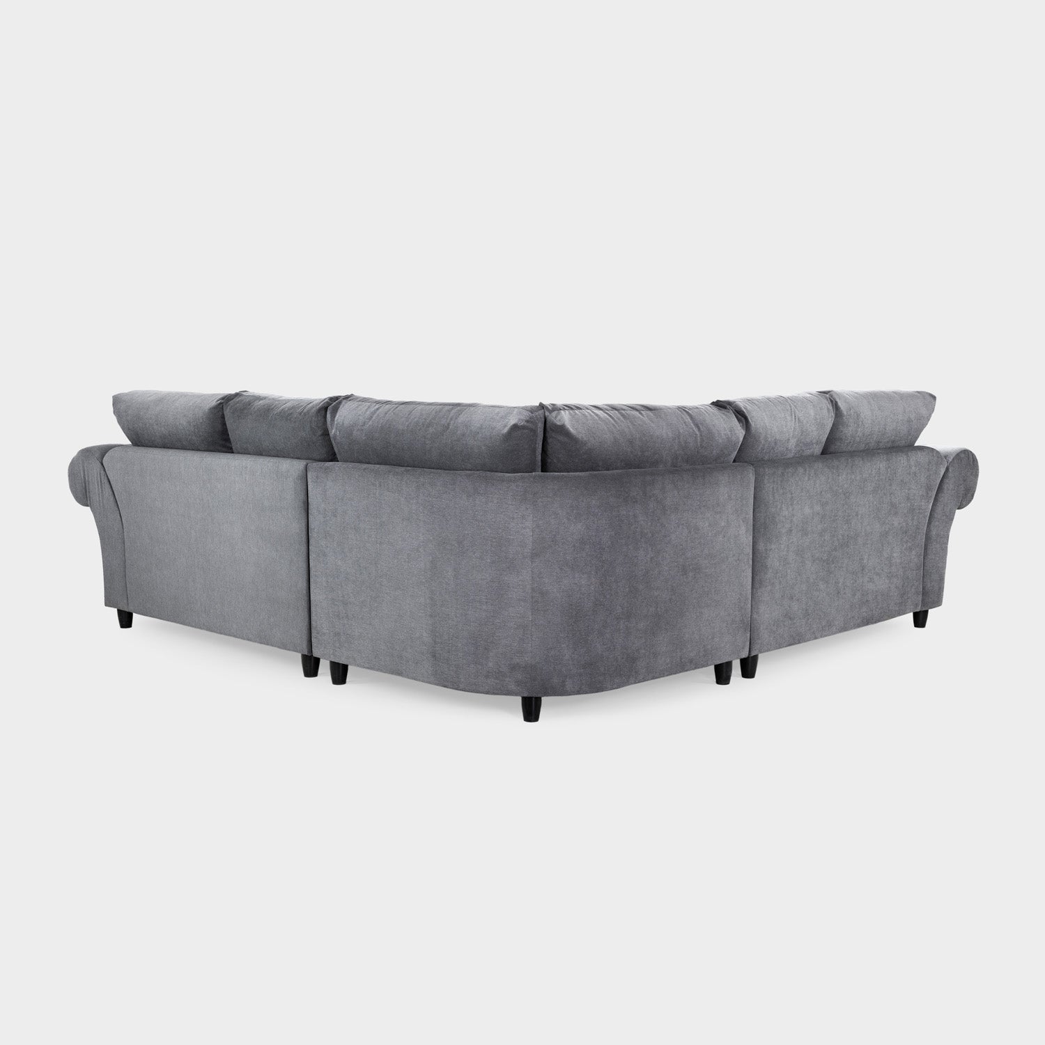 Gray sectional sofa on a white background